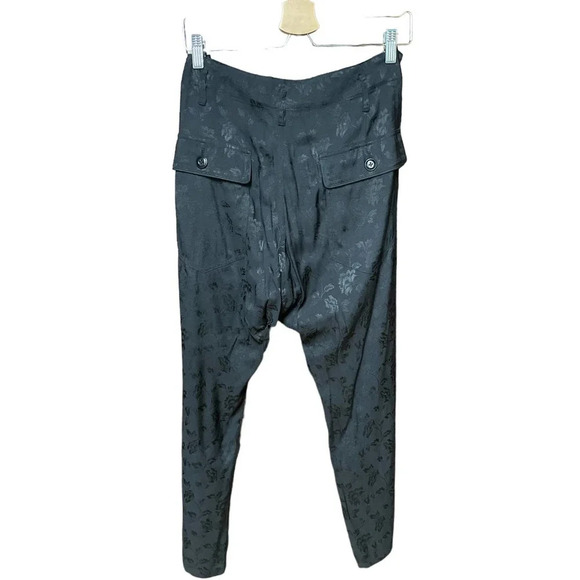 THE GREAT. The Convertible Floral Jacquard Crop Trousers Black Size 2 / US M - Picture 7 of 12